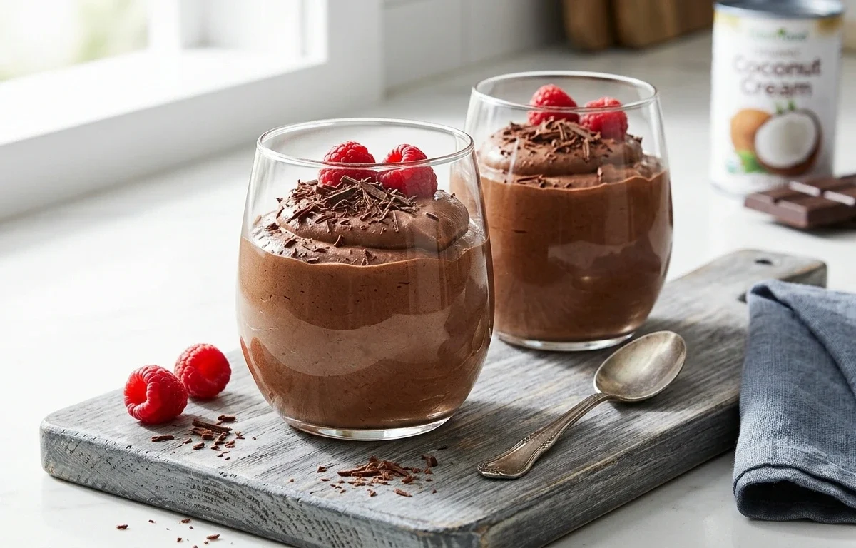 Easy 3-Ingredient Dark Chocolate Coconut Cloud Mousse