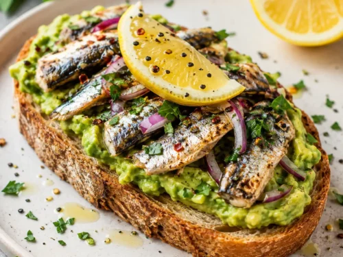 Sardine & Avocado Toast with Lemon