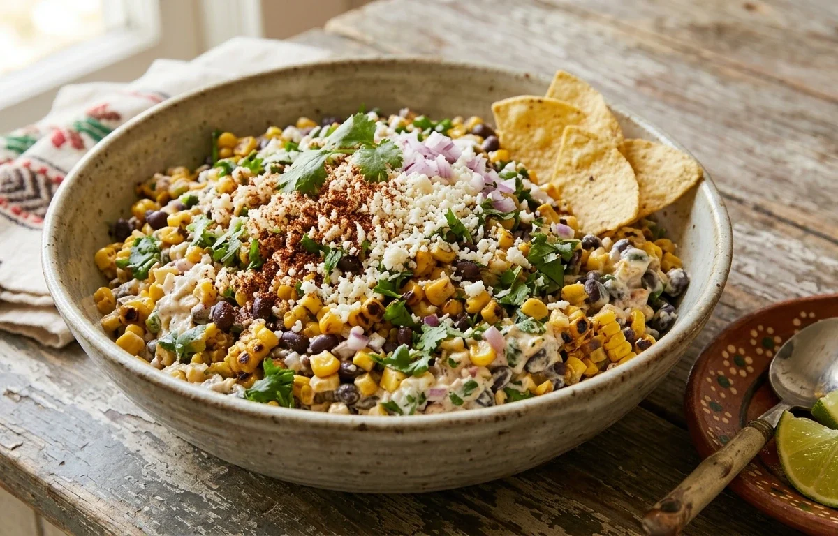 Creamy Mexican Street Corn and Black Bean Salad