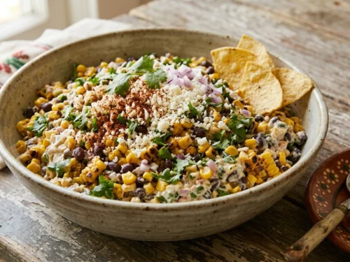 Creamy Mexican Street Corn and Black Bean Salad