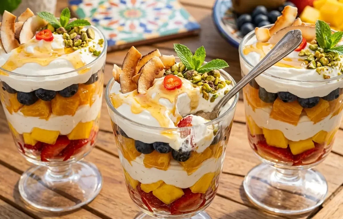 Tropical Fire & Cream Fruit Cups