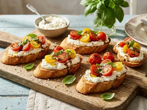 Whipped Feta & Tomato Crostini