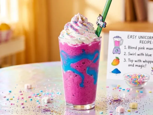 Easy Unicorn Frappuccino Recipe (Colorful Pink & Blue Frappe)