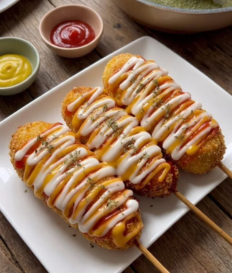 Crispy Korean Cheese Corn Dogs