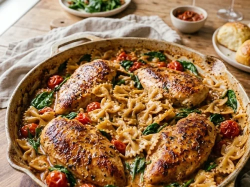 One-Skillet Creamy Tuscan Chicken Meal