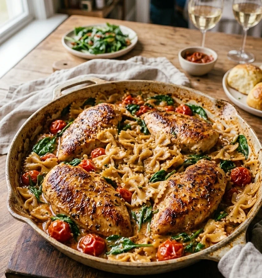 One-Skillet Creamy Tuscan Chicken Meal