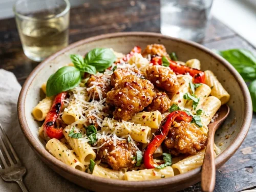 Hot Honey Garlic Butter Chicken Pasta