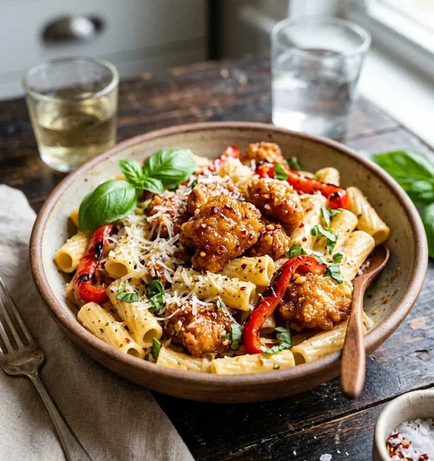 Hot Honey Garlic Butter Chicken Pasta