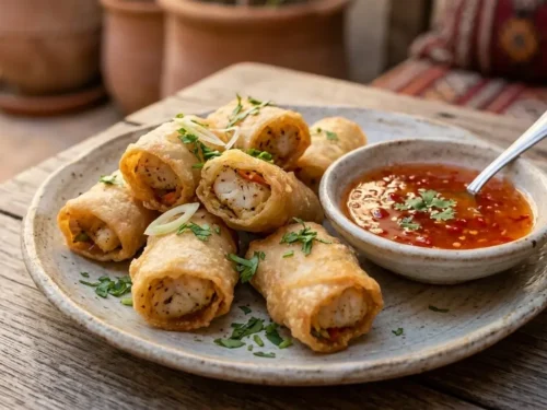 Crispy Fish Rolls with Sweet Chili Sauce