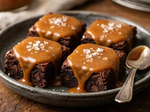 Easy Salted Caramel Brownie Bites
