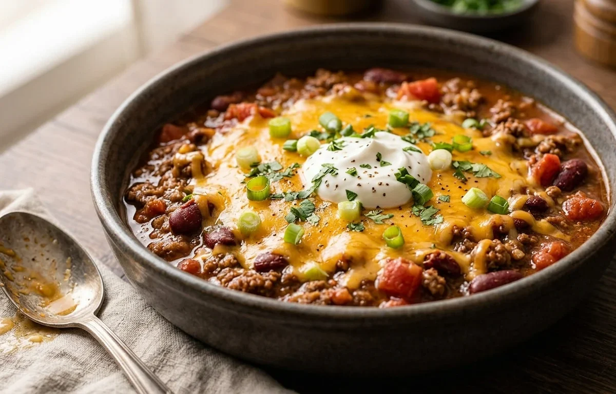 Cheesy Beef Chili