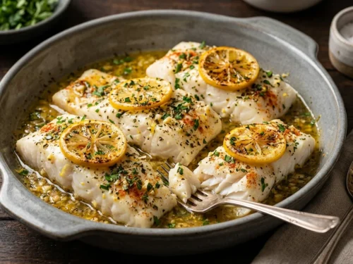 Garlic Butter Lemon Herb Baked Cod