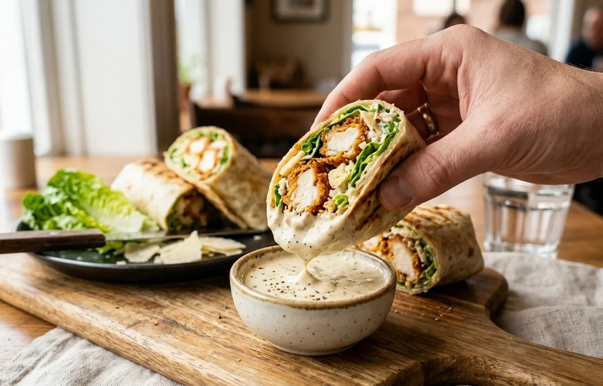 Crispy Chicken Caesar Wraps with Creamy Homemade Sauce