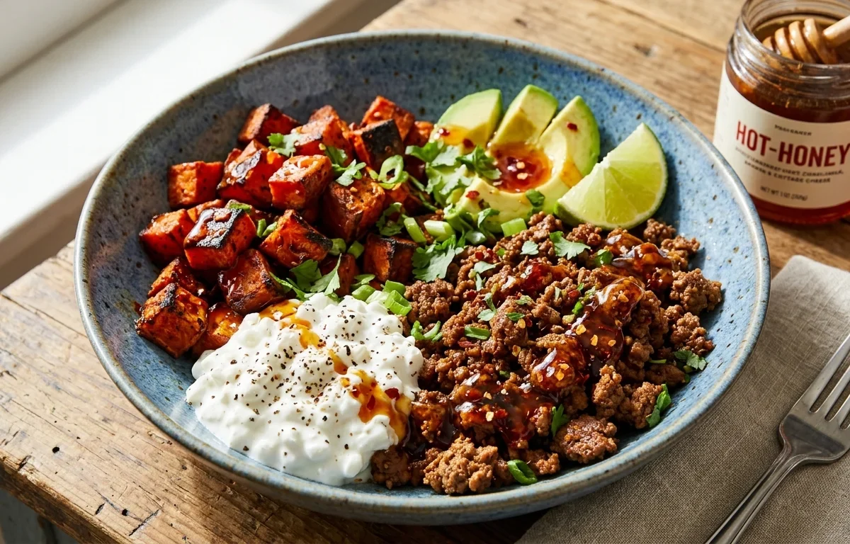 Hot-Honey Beef and Sweet-Potato Bowl