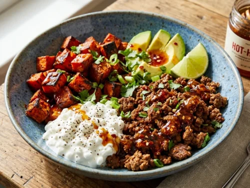 Hot-Honey Beef and Sweet-Potato Bowl