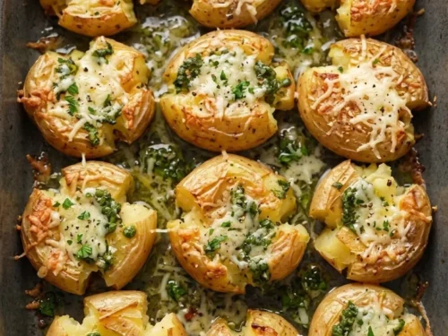 Crispy Garlic Herb Smashed Potatoes