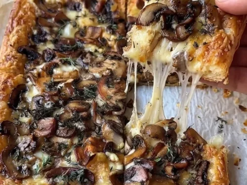 Cheesy Mushroom & Thyme Puff Pastry Tart