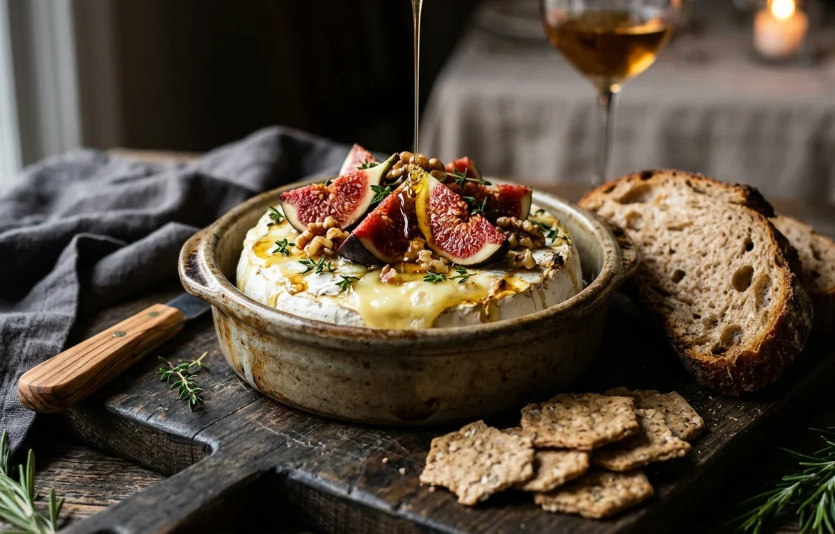 Baked Camembert with Figs, Honey and Walnuts