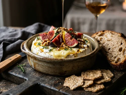 Baked Camembert with Figs, Honey and Walnuts