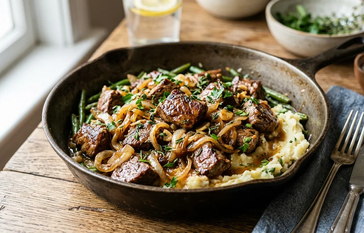 Caramelized Onion & Herb Beef Skillet