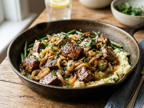 Caramelized Onion & Herb Beef Skillet