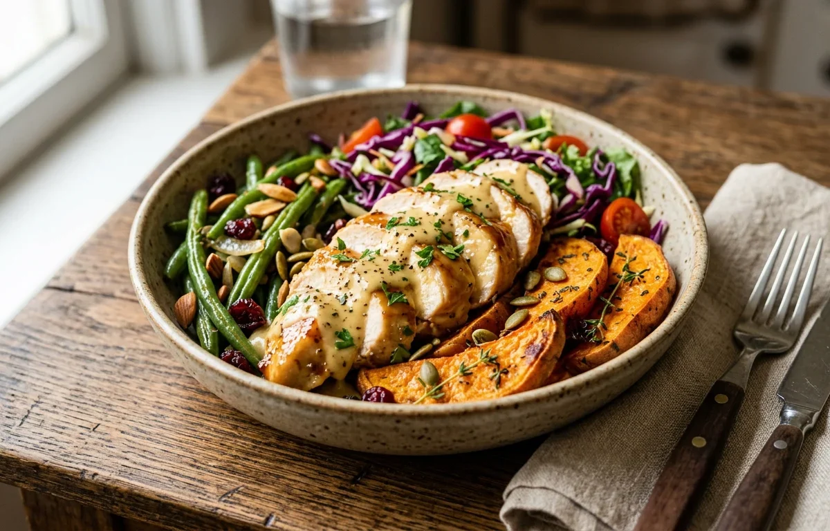 Honey Mustard Chicken & Sweet Potato Bowl