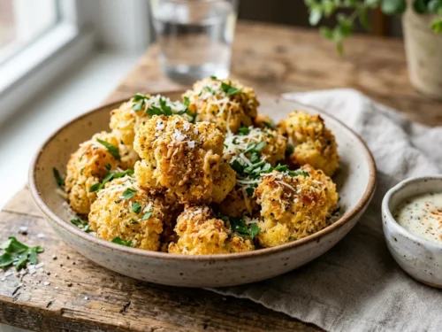 Crispy Parmesan Cauliflower Bites
