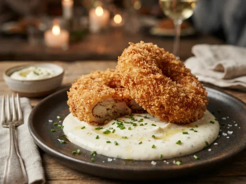 Crispy Gourmet Chicken Rings with Truffle Aioli