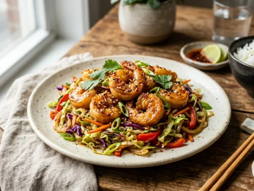 Honey Garlic Crispy Shrimp & Cabbage