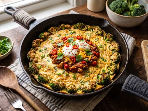 Crispy Broccoli Chili Omelet