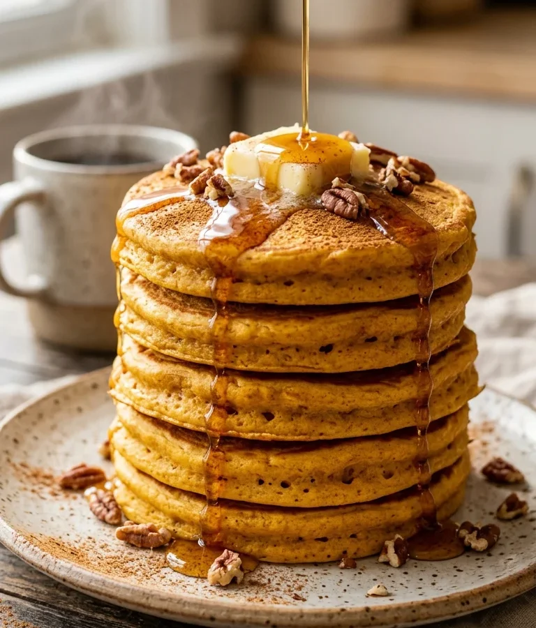 Fluffy Spiced Pumpkin Pancakes