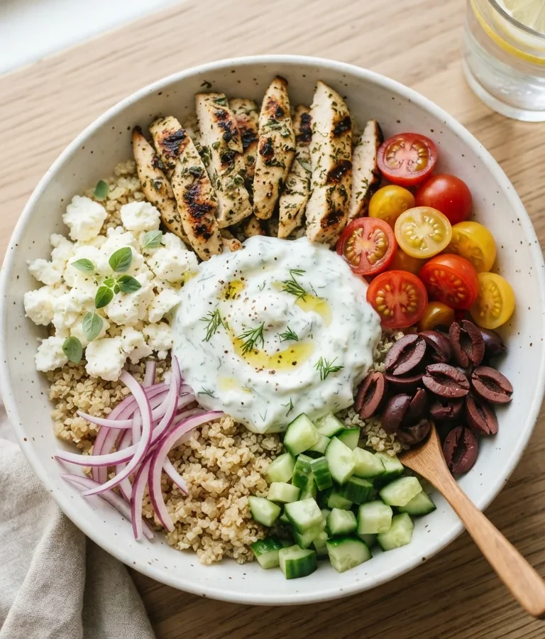 Lemon Herb Mediterranean Grilled Chicken Bowl