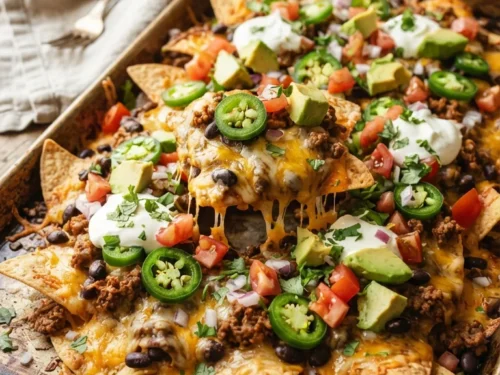 Crispy Loaded Sheet Pan Nacho Chips