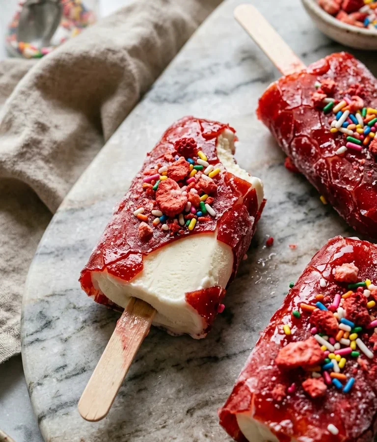 Crispy Fruit Roll-Up Ice Cream Bars