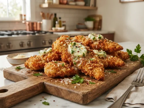 Garlic Parmesan Fried Chicken Tenders