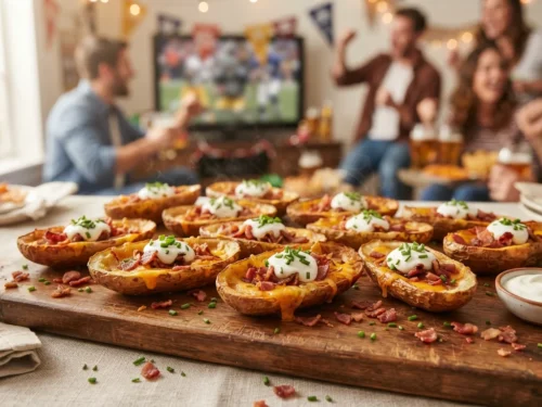 Loaded Chive & Cheddar Potato Skins
