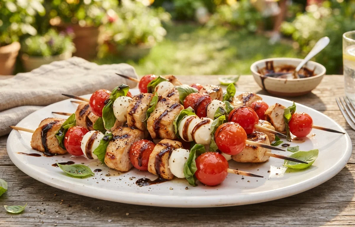 Grilled Chicken Caprese Skewers
