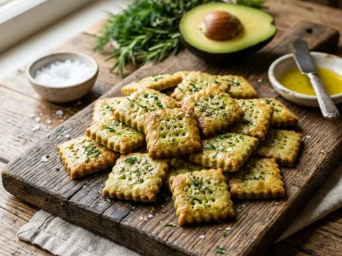 4-Ingredient Avocado Cheese Crackers