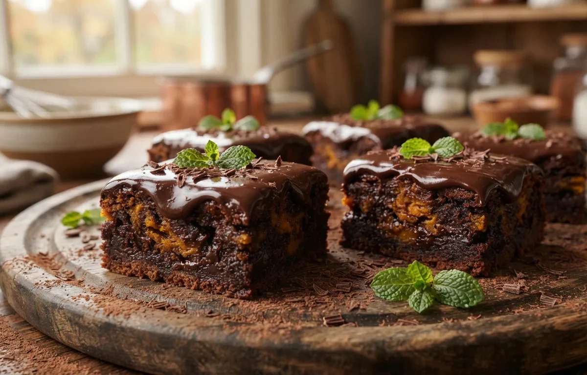 Pumpkin Mint Chocolate Brownies
