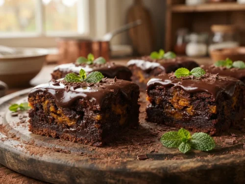 Pumpkin Mint Chocolate Brownies