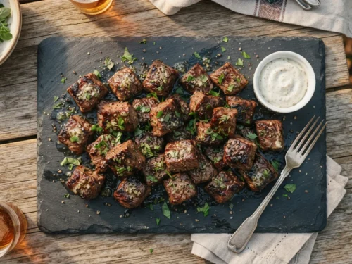 Grilled Garlic Herb Steak Bites