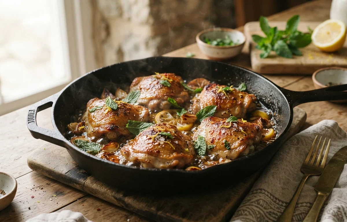 Lemon Garlic Peppermint Herb Chicken