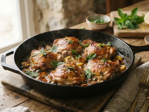 Lemon Garlic Peppermint Herb Chicken
