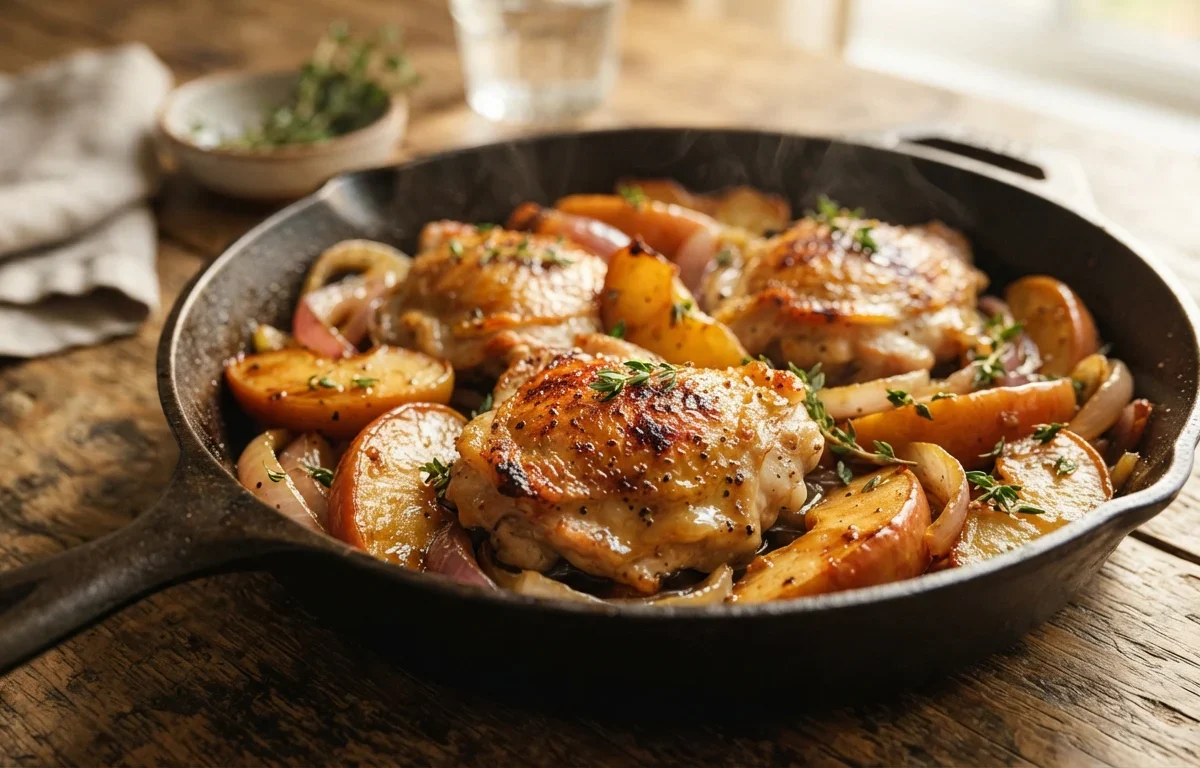 Maple Dijon Chicken with Roasted Apples & Onions
