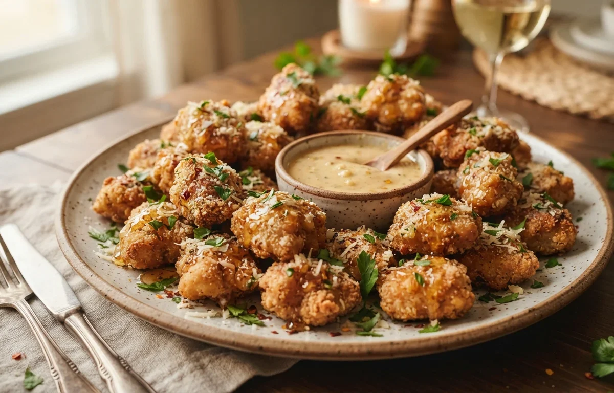Crispy Garlic Parmesan Chicken Bites