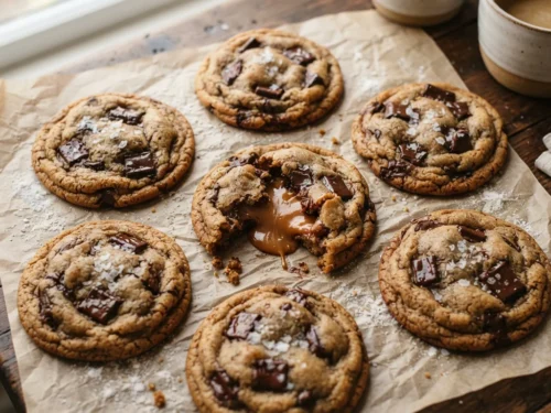 Brown Butter Chocolate Chip Cookies with Gooey Caramel Centers