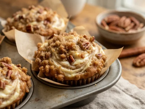 Banana Cream Cheese Swirl Muffins