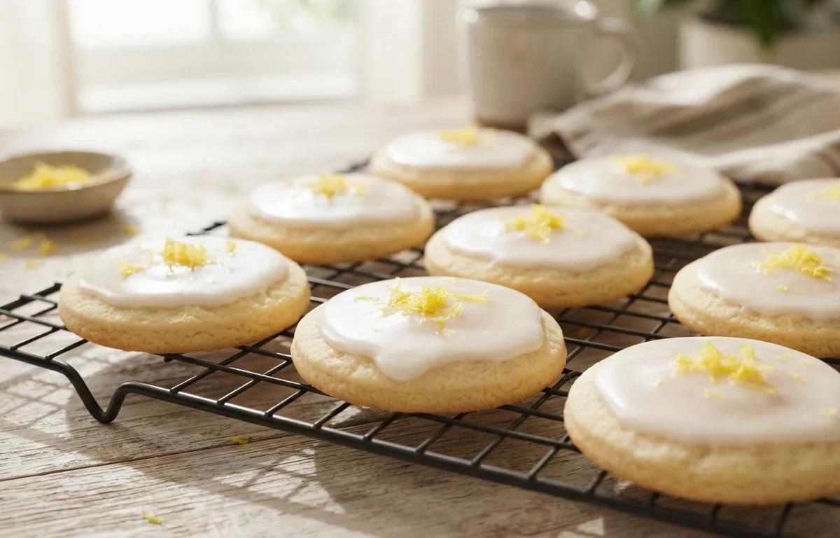 Soft Lemon Sugar Cookies with Vanilla Glaze