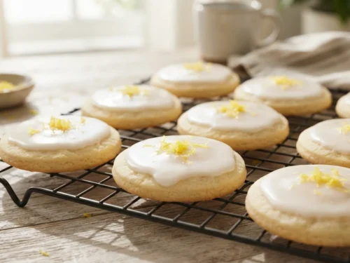 Soft Lemon Sugar Cookies with Vanilla Glaze