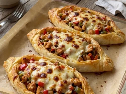 Turkish Chicken Yufka Boats (Tavuklu Kayık Börek)